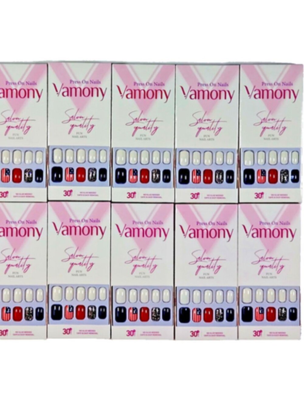 10 Boxes Vamony Press On Nails-American Spirit